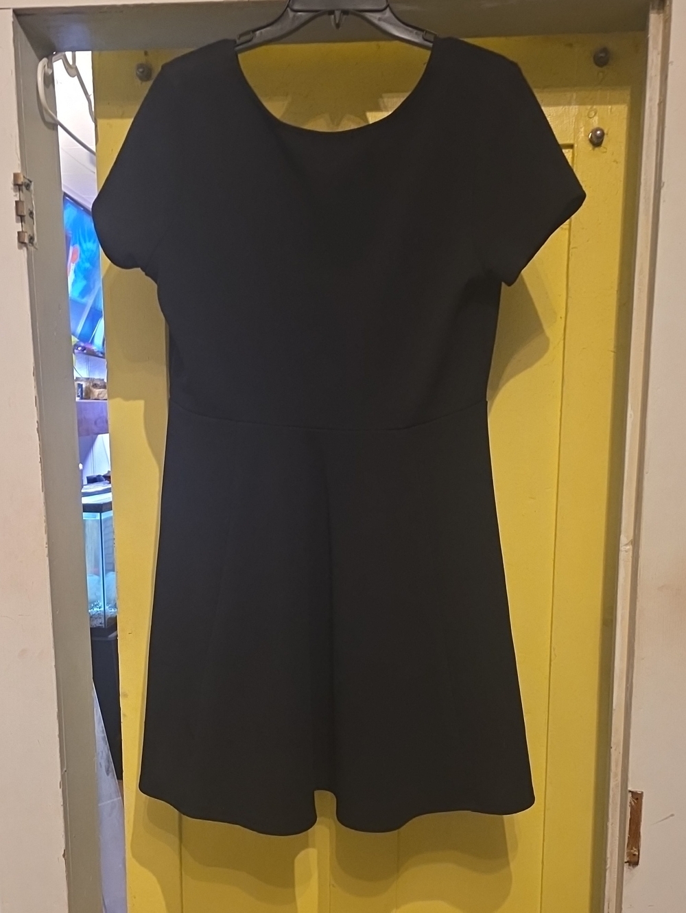 Ambiance Black Short-Sleeve Mini Dress